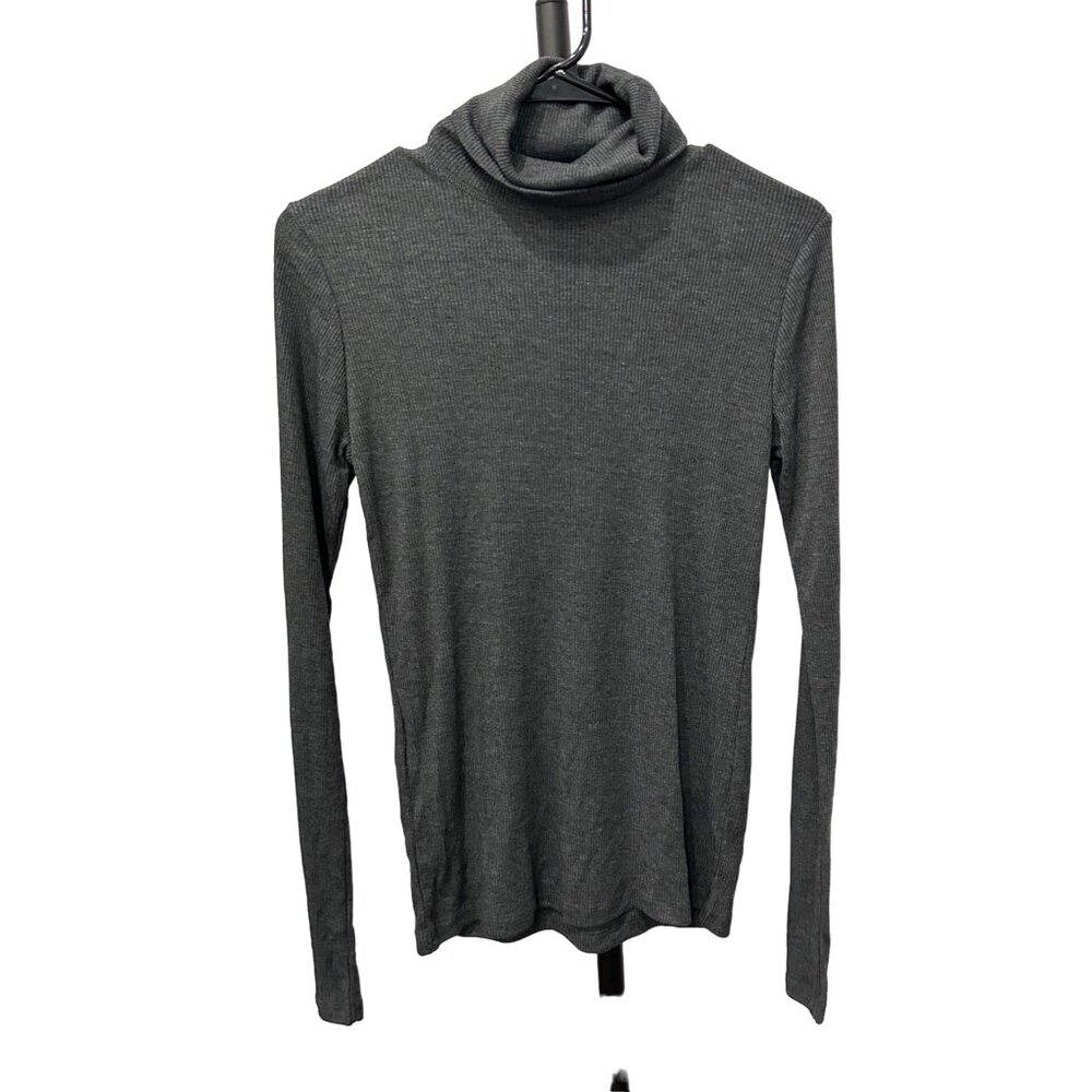 Forever 21 Ribbed Gray Turtleneck Long Sleeve Top Sz Medium
